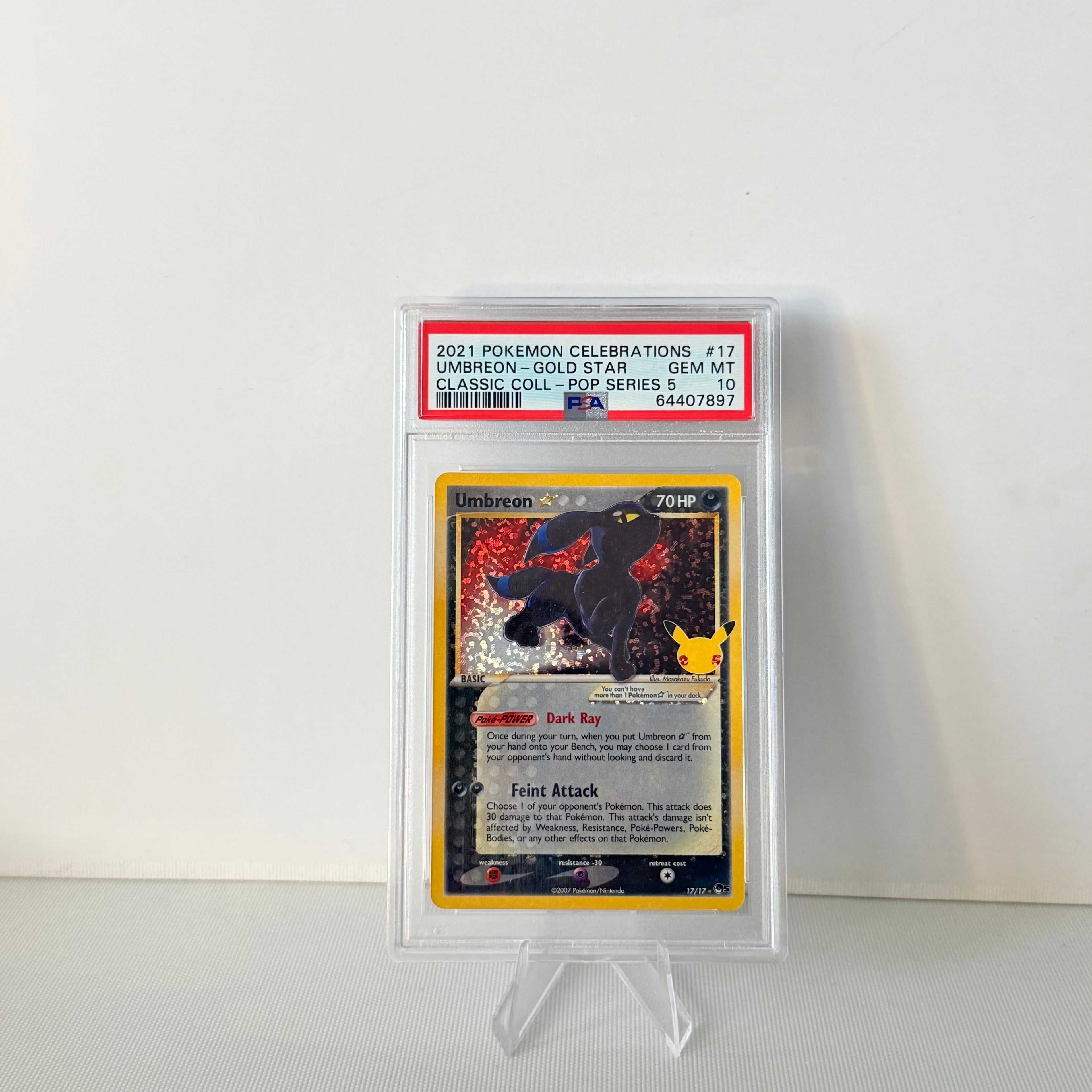 2021 Pokemon Celebrations Umbreon Gold Star POP Series 5 (PSA 10)