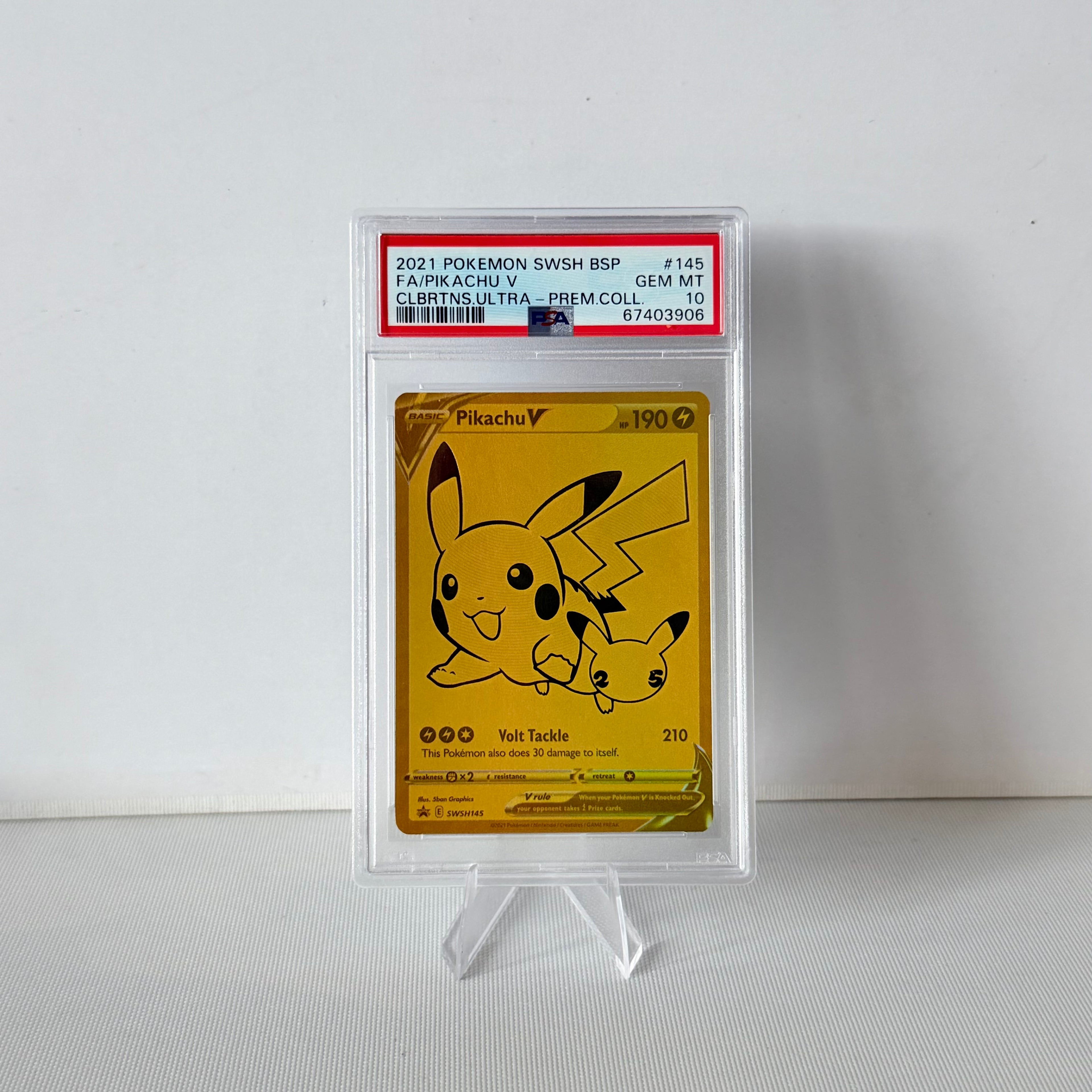 2021 Pokemon SWSH BSP FA Pikachu V (PSA 10)